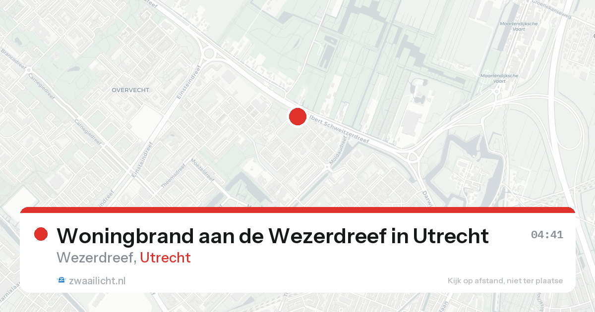 Woningbrand aan de Wezerdreef in Utrecht — 8 feb 2026