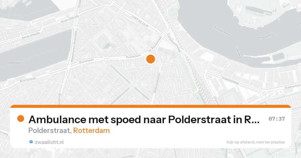 Ambulance met spoed naar Polderstraat in Rotterdam — 25 aug 2026