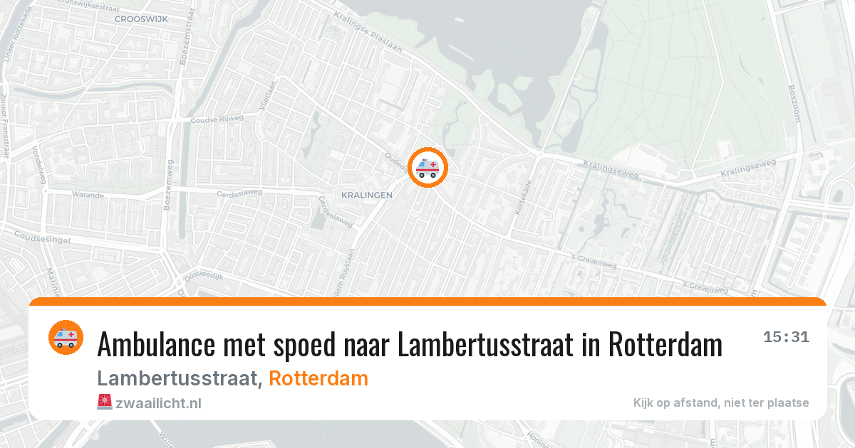 Ambulance met spoed naar Lambertusstraat in Rotterdam — 21 jun 2026