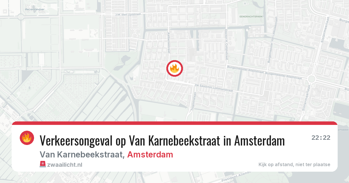 Verkeersongeval op Van Karnebeekstraat in Amsterdam — 8 jul 2026
