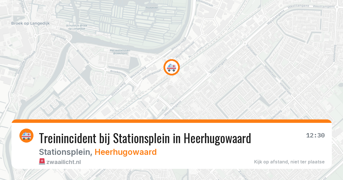 Treinincident bij Stationsplein in Heerhugowaard — 4 apr 2026