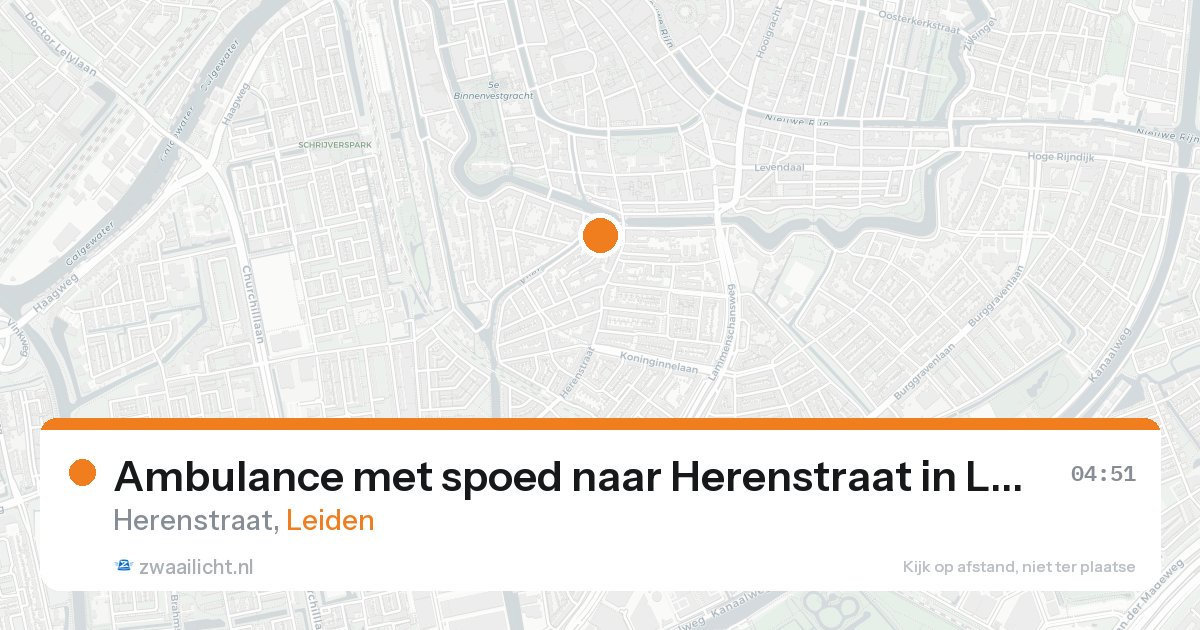 Ambulance met spoed naar Herenstraat in Leiden — 24 aug 2026