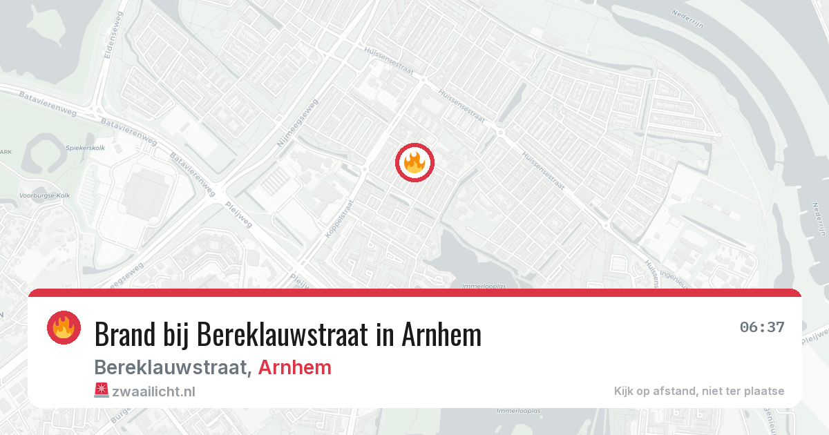 Brand bij Bereklauwstraat in Arnhem — 20 jul 2026