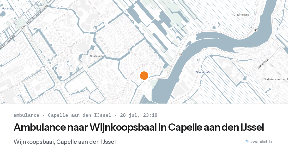 Ambulance naar Wijnkoopsbaai in Capelle aan den IJssel — 28 jul 2026