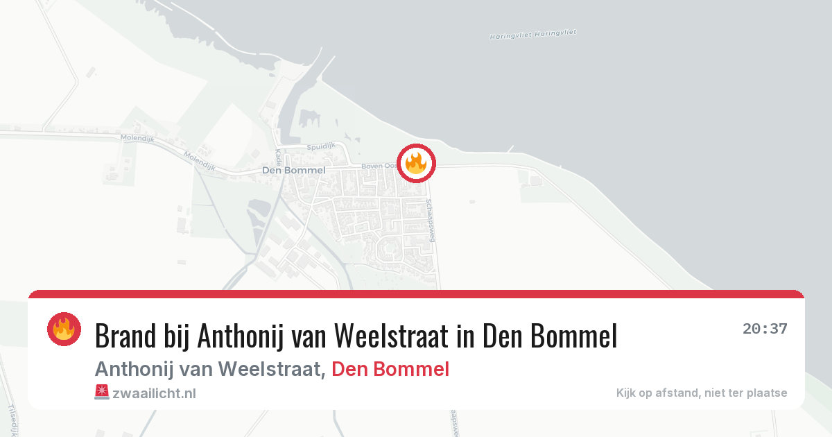 Brand bij Anthonij van Weelstraat in Den Bommel — 17 feb 2026