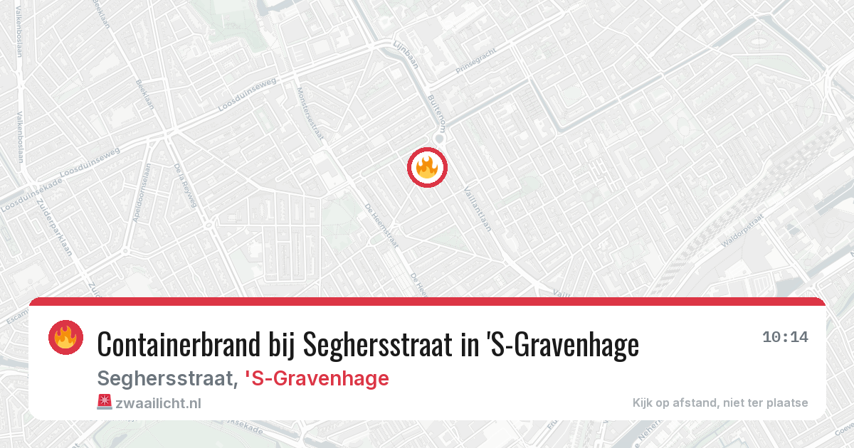Containerbrand bij Seghersstraat in 'S-Gravenhage — 1 aug 2026