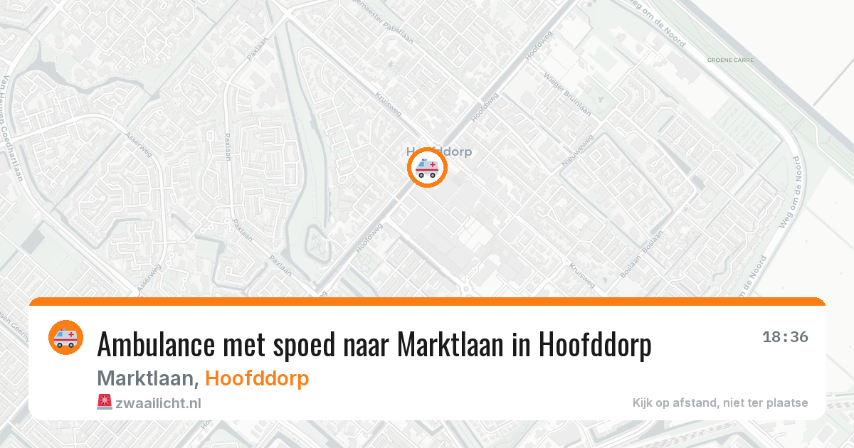 Ambulance met spoed naar Marktlaan in Hoofddorp — 8 aug 2026