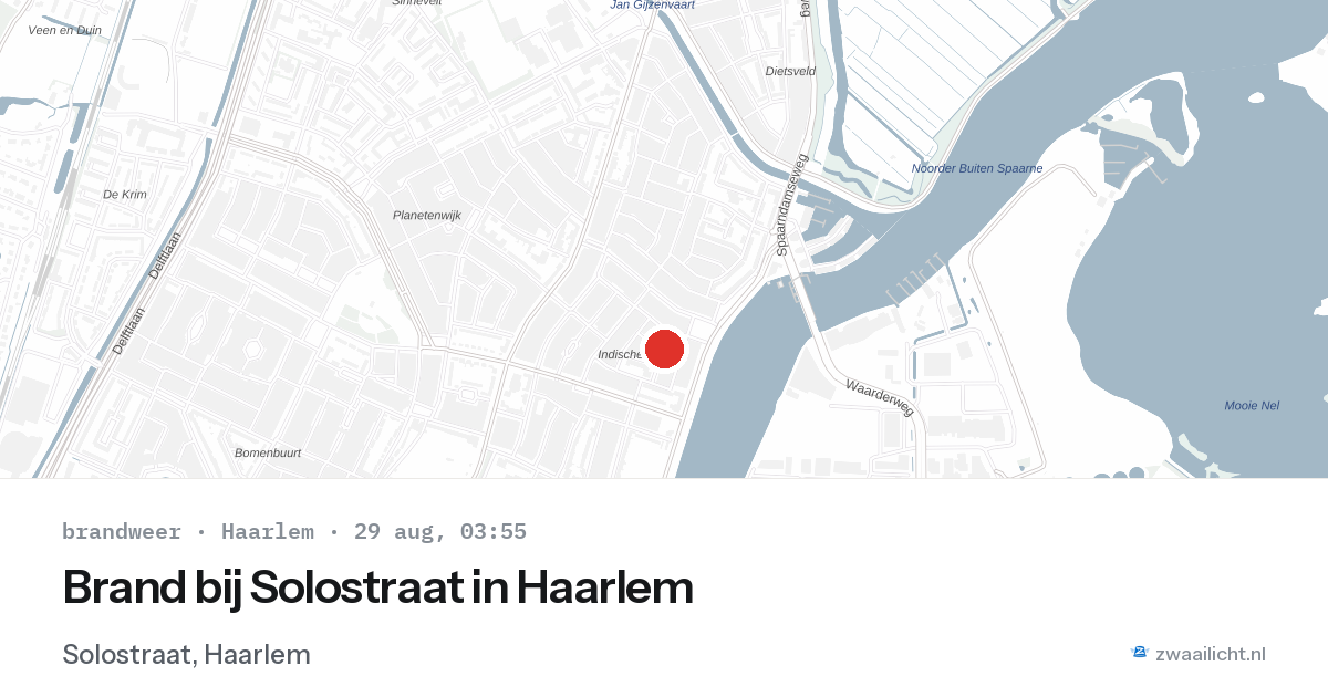 Brand bij Solostraat in Haarlem — 29 aug 2026