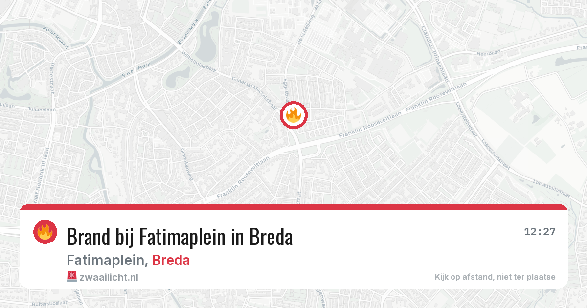 Brand bij Fatimaplein in Breda — 29 jul 2026