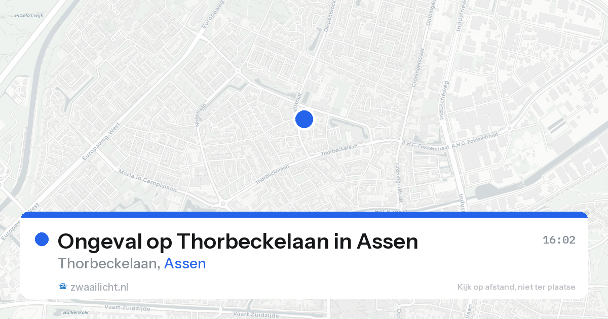 Ongeval op Thorbeckelaan in Assen — 22 aug 2026