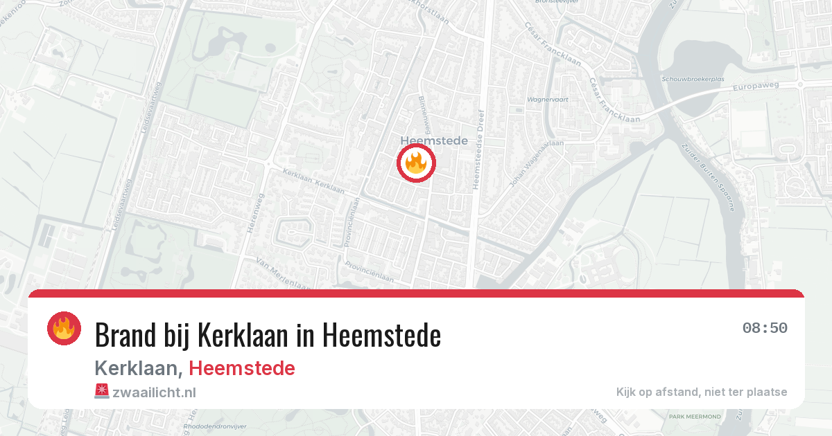 Brand bij Kerklaan in Heemstede — 22 jun 2026