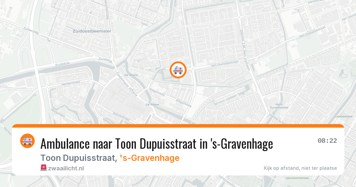 Ambulance naar Toon Dupuisstraat in 's-Gravenhage — 12 mrt 2026