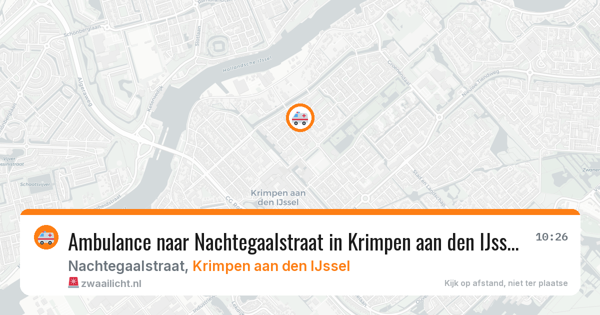 Ambulance naar Nachtegaalstraat in Krimpen aan den IJssel — 26 mrt 2026