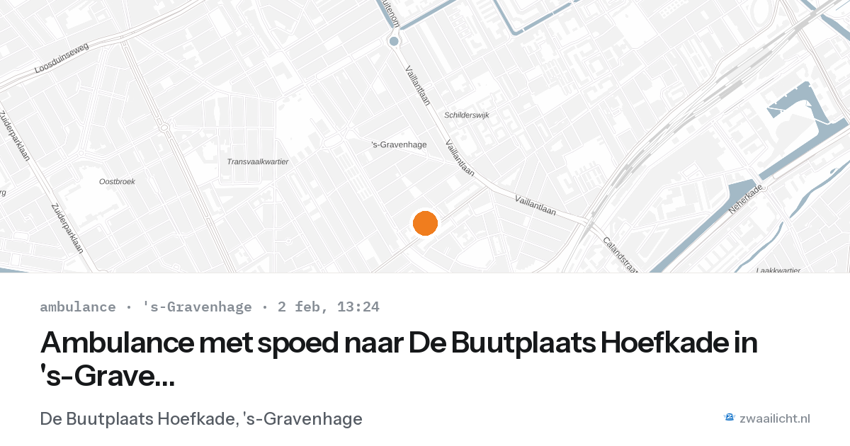 Ambulance met spoed naar De Buutplaats Hoefkade in 's-Gravenhage — 2 feb 2026