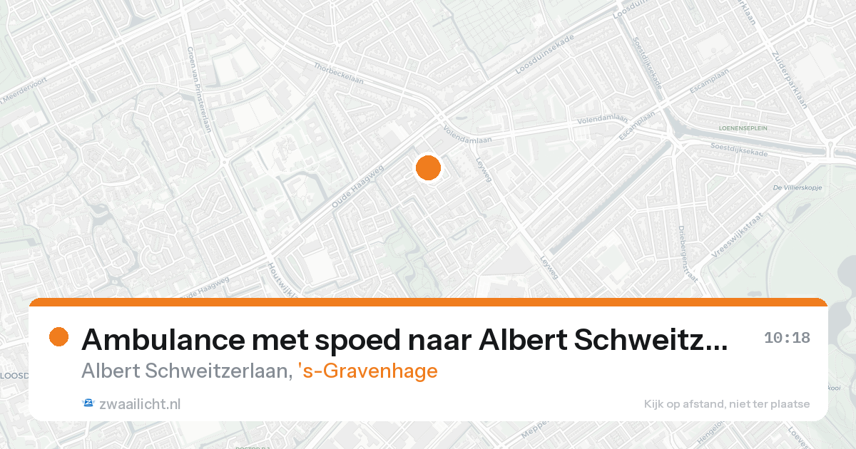 Ambulance met spoed naar Albert Schweitzerlaan in 's-Gravenhage — 22 aug 2026