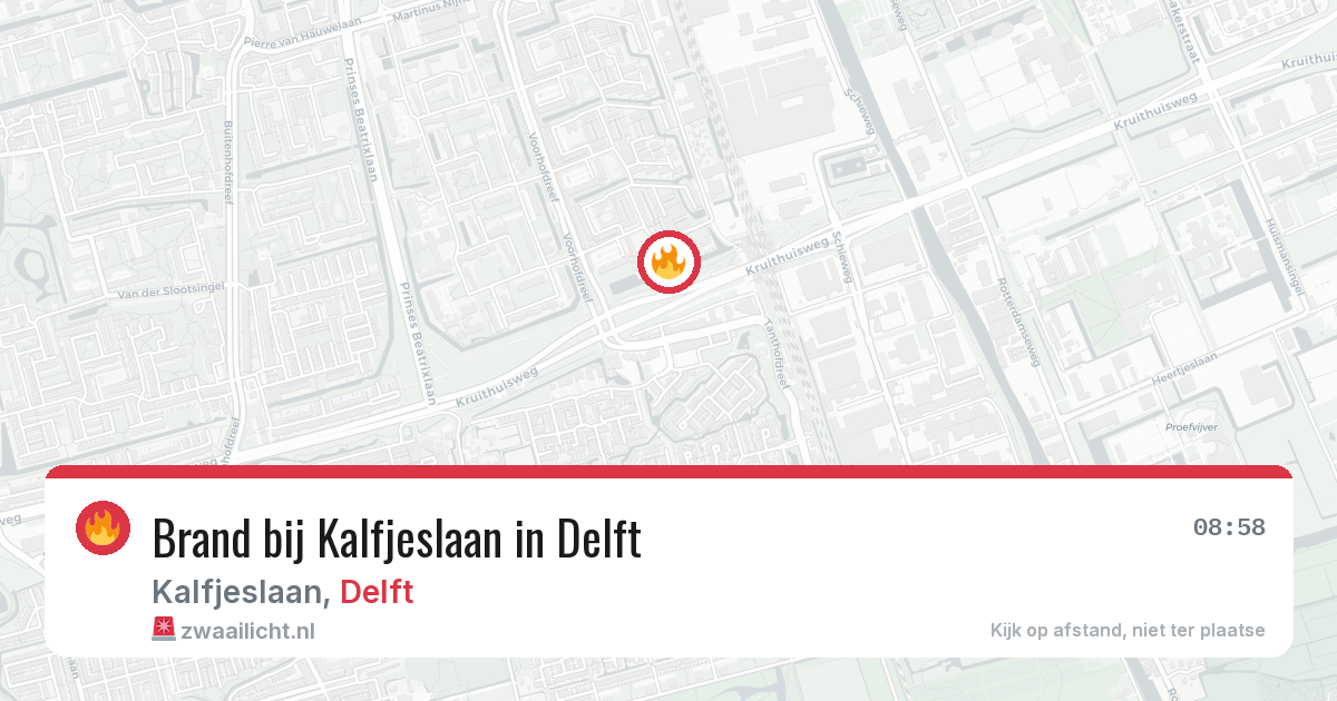 Brand bij Kalfjeslaan in Delft — 16 jun 2026