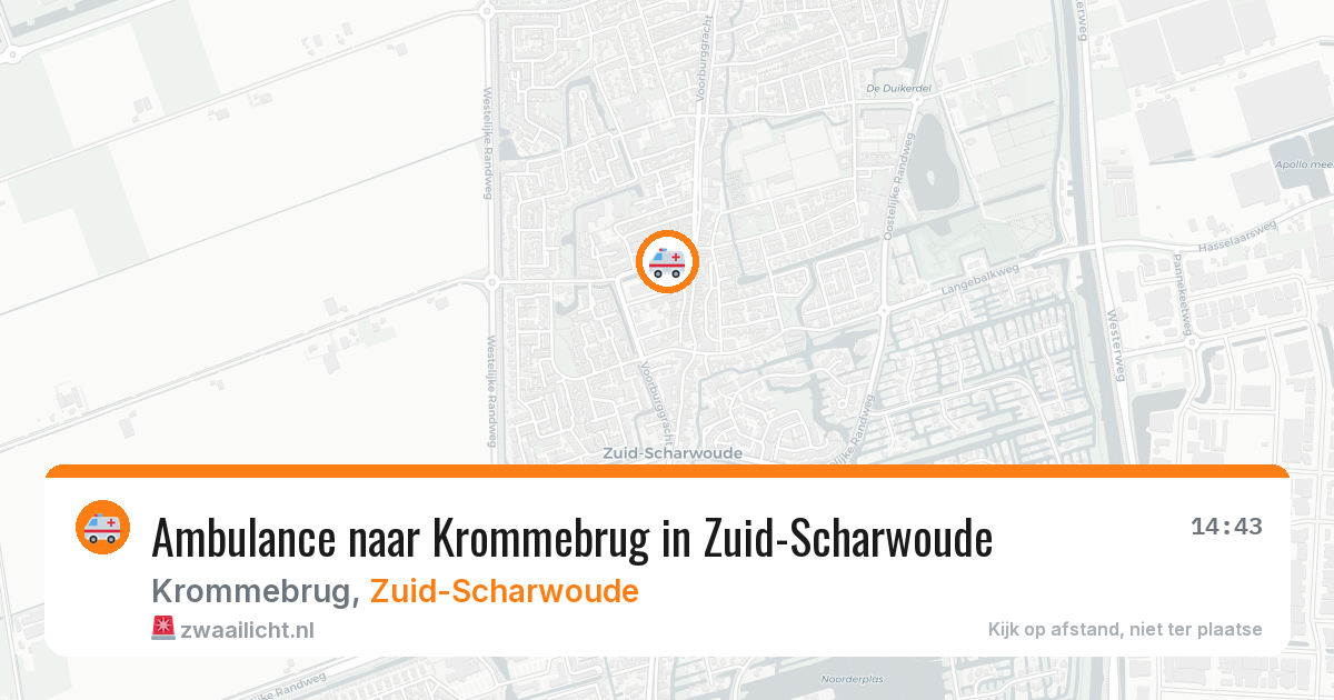 Ambulance naar Krommebrug in Zuid-Scharwoude — 14 aug 2026