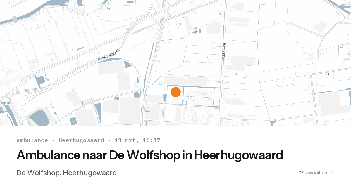 Ambulance naar De Wolfshop in Heerhugowaard — 11 mrt 2026