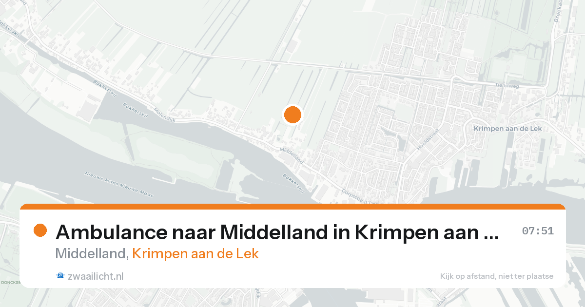 Ambulance naar Middelland in Krimpen aan de Lek — 24 aug 2026