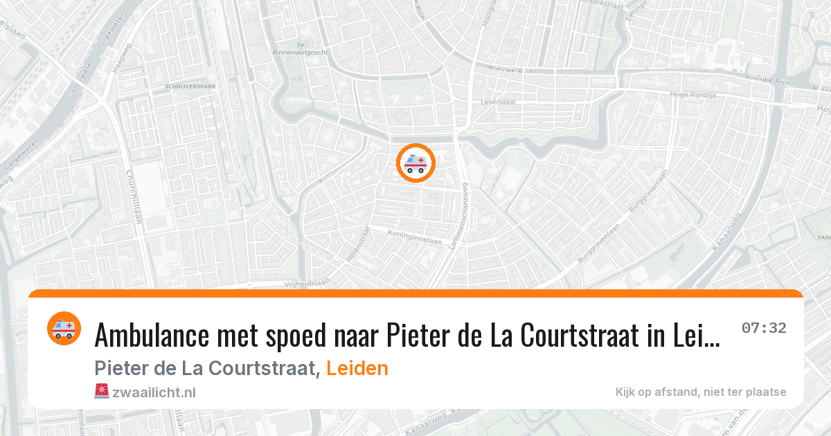Ambulance met spoed naar Pieter de La Courtstraat in Leiden — 11 aug 2026