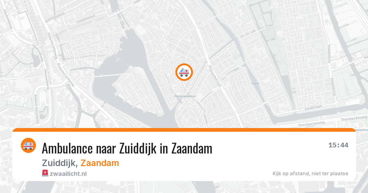 Ambulance naar Zuiddijk in Zaandam — 2 jul 2026