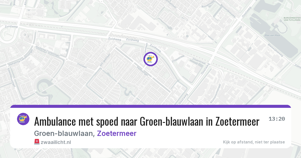 Ambulance met spoed naar Groen-blauwlaan in Zoetermeer — 2 mrt 2026