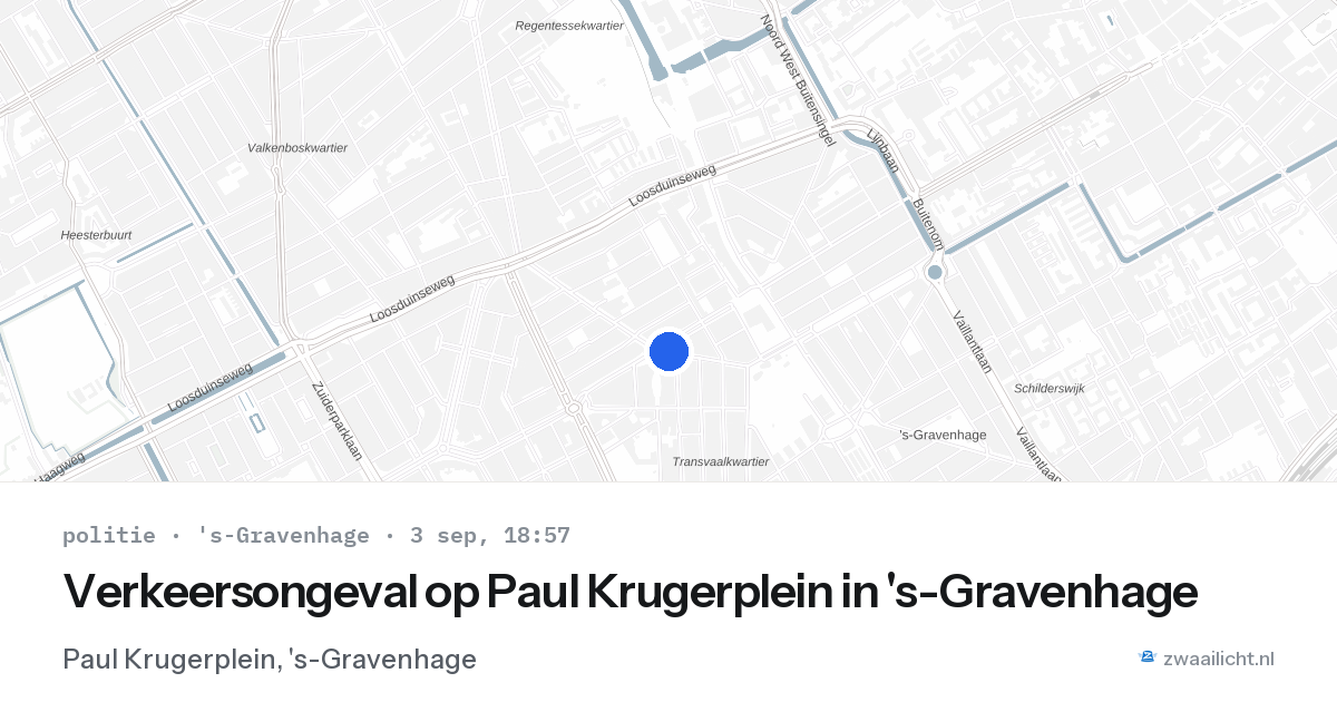 Verkeersongeval op Paul Krugerplein in 's-Gravenhage — 3 sep 2026