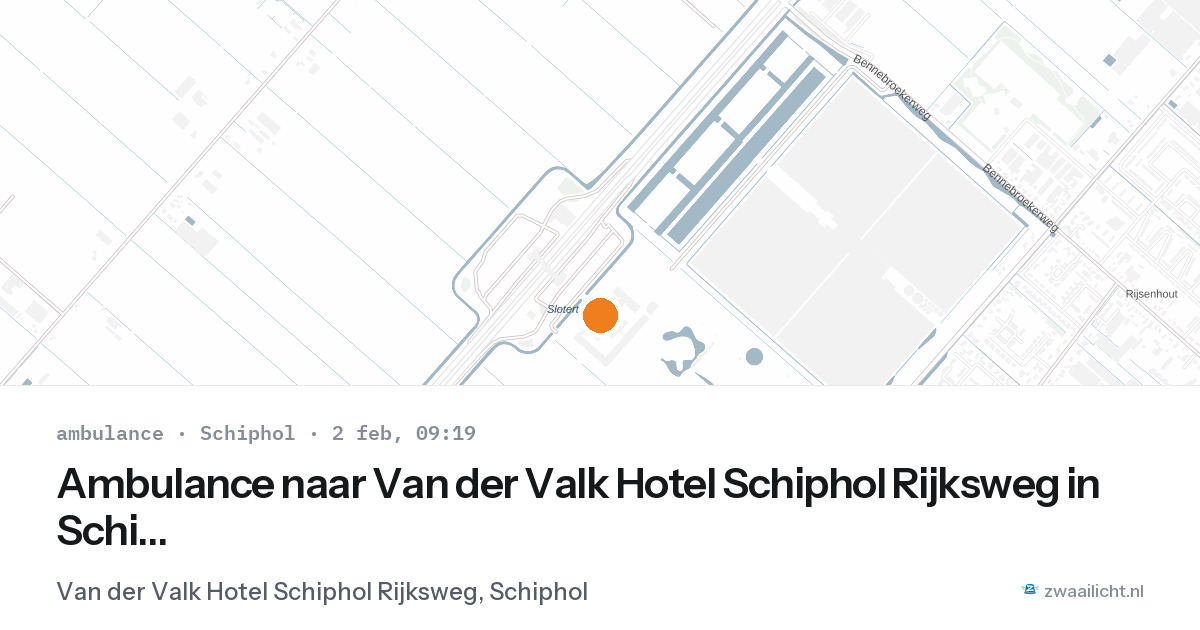 Ambulance naar Van der Valk Hotel Schiphol Rijksweg in Schiphol — 2 feb 2026