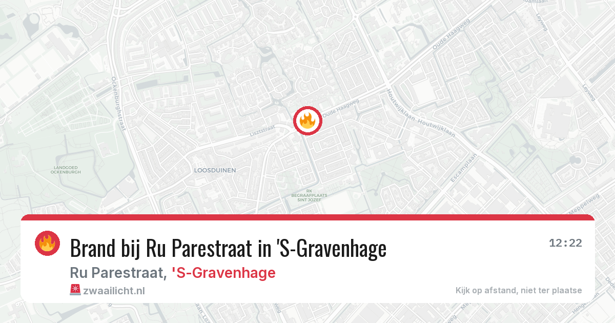 Brand bij Ru Parestraat in 'S-Gravenhage — 6 aug 2026