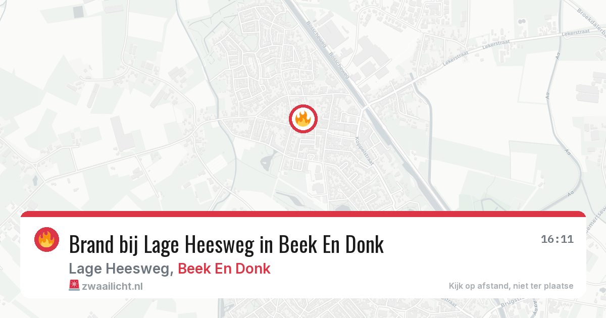 Brand bij Lage Heesweg in Beek En Donk — 20 mrt 2026