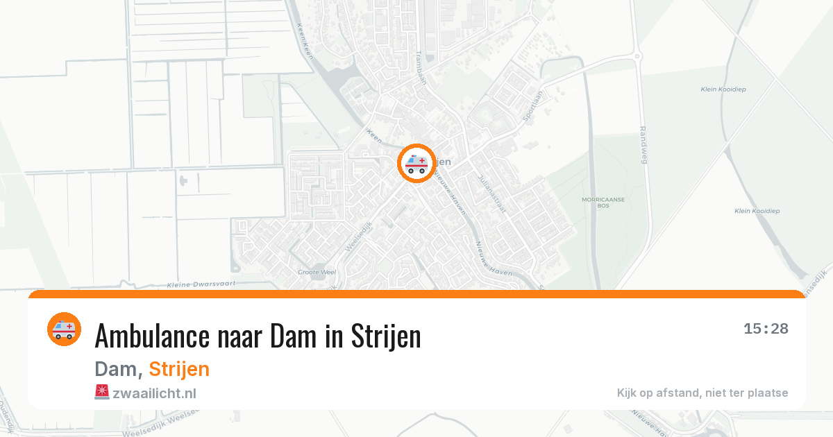 Ambulance naar Dam in Strijen — 8 aug 2026