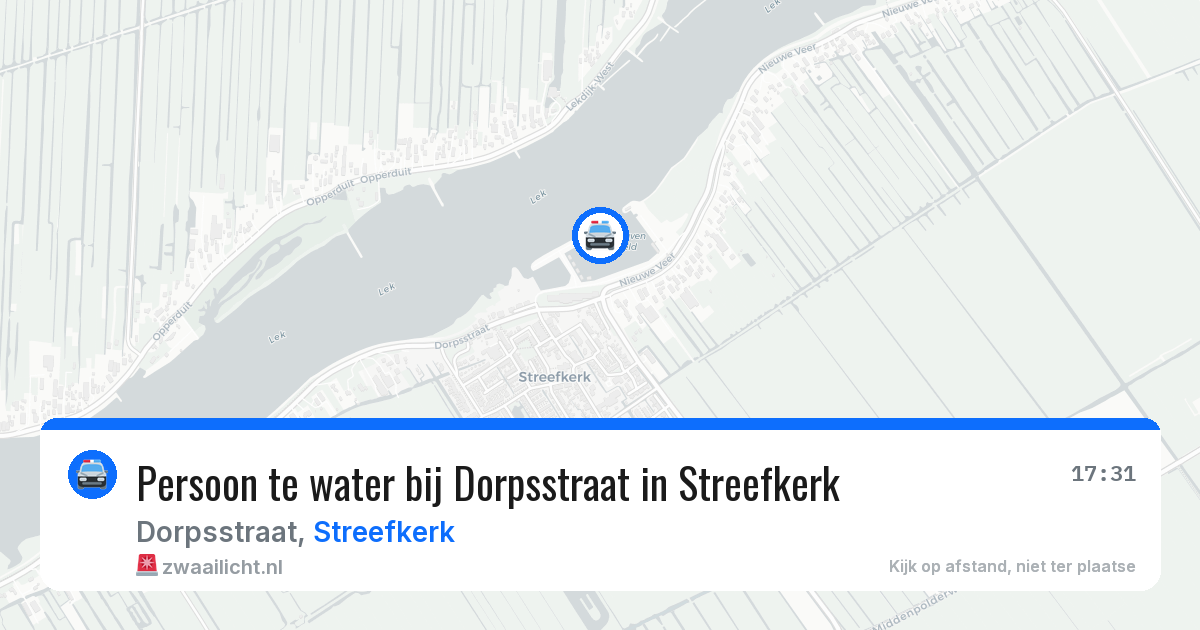 Persoon te water bij Dorpsstraat in Streefkerk — 22 feb 2026