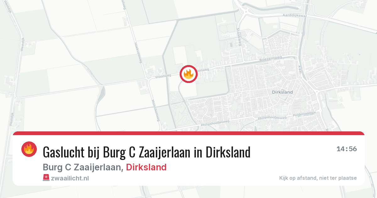 Gaslucht bij Burg C Zaaijerlaan in Dirksland — 23 apr 2026
