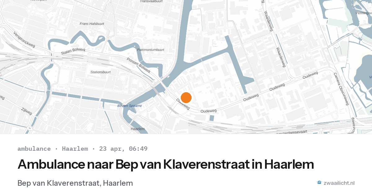 Ambulance naar Bep van Klaverenstraat in Haarlem — 23 apr 2026
