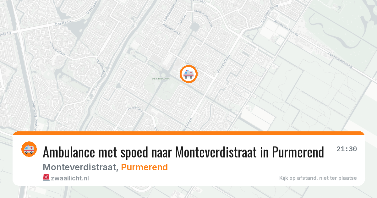 Ambulance met spoed naar Monteverdistraat in Purmerend — 26 mrt 2026
