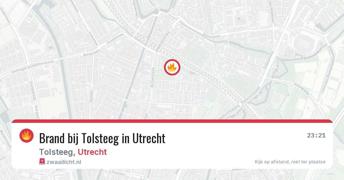 Brand bij Tolsteeg in Utrecht — 19 jun 2026