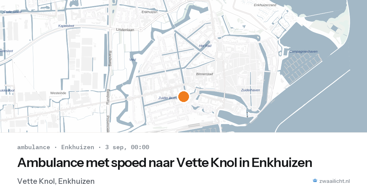 Ambulance met spoed naar Vette Knol in Enkhuizen — 2 sep 2026