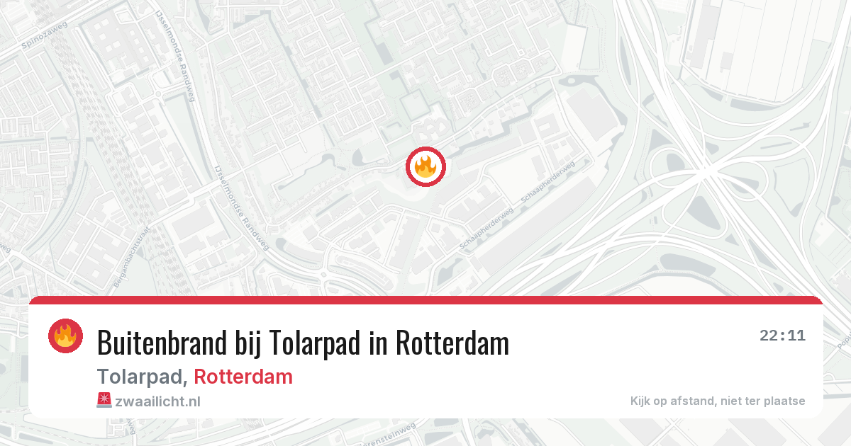 Buitenbrand bij Tolarpad in Rotterdam — 13 jul 2026