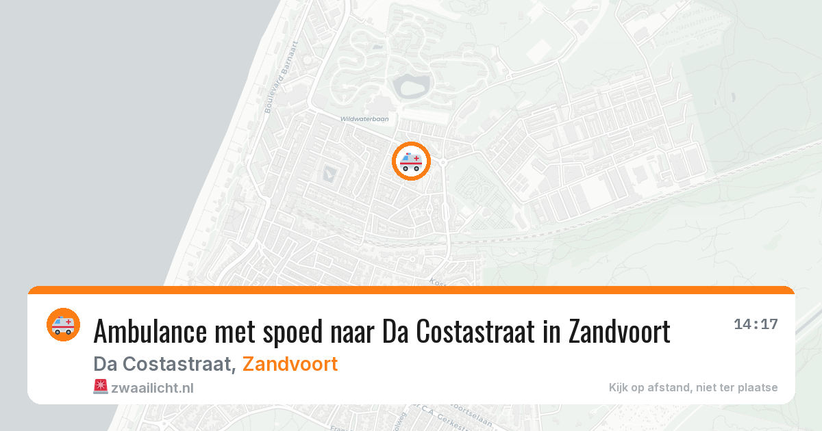 Ambulance met spoed naar Da Costastraat in Zandvoort — 25 mrt 2026