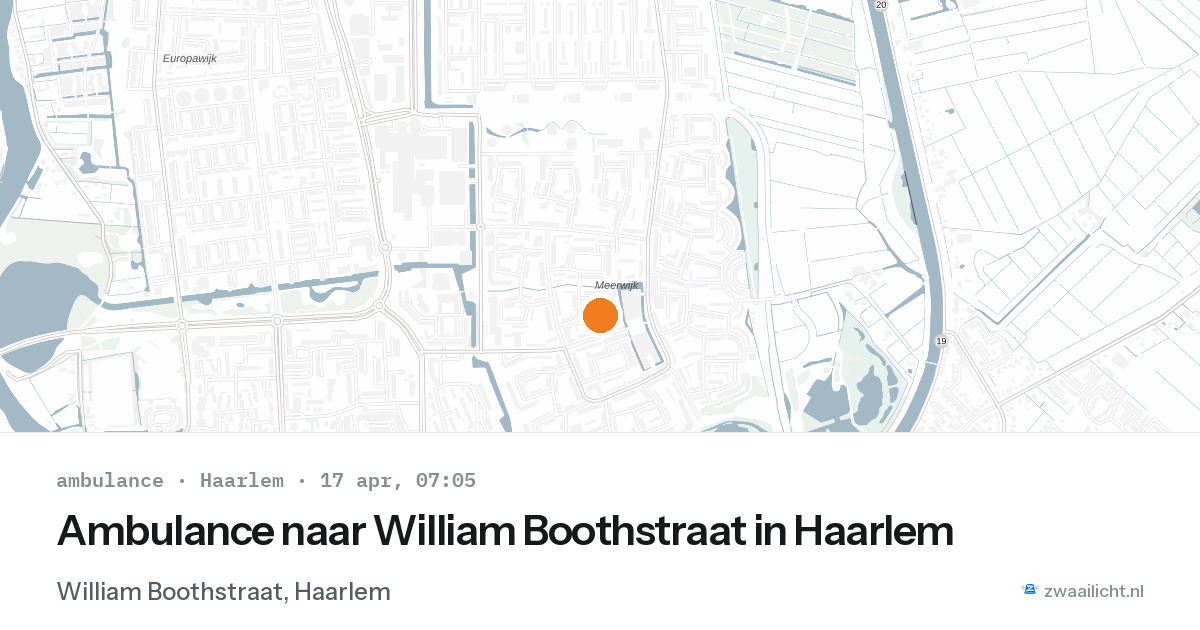 Ambulance naar William Boothstraat in Haarlem — 17 apr 2026