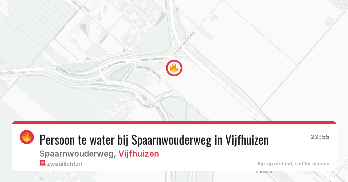 Persoon te water bij Spaarnwouderweg in Vijfhuizen — 15 mrt 2026