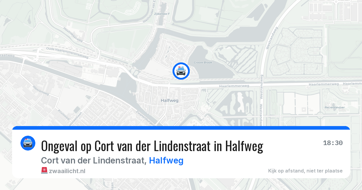 Ongeval op Cort van der Lindenstraat in Halfweg — 9 jun 2026