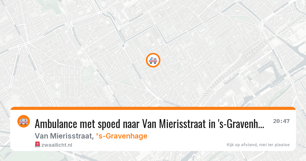 Ambulance met spoed naar Van Mierisstraat in 's-Gravenhage — 18 mei 2026