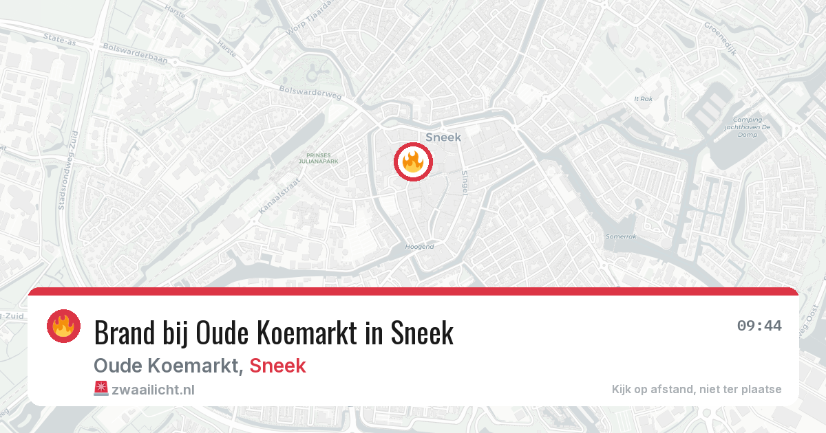 Brand bij Oude Koemarkt in Sneek — 30 jun 2026