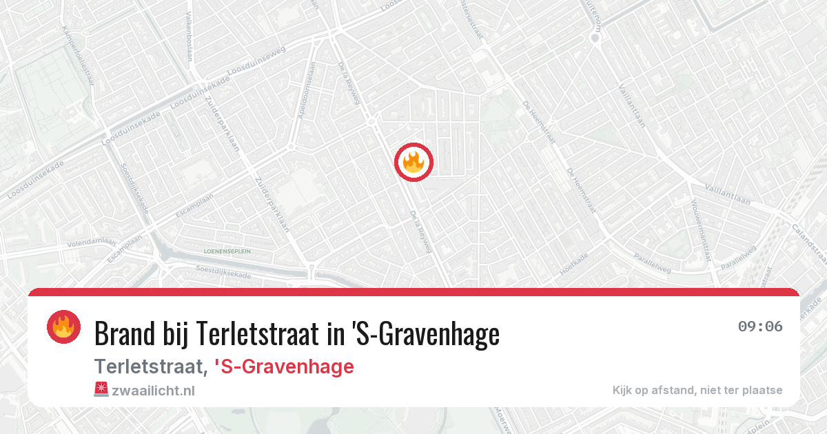 Brand bij Terletstraat in 'S-Gravenhage — 20 jun 2026