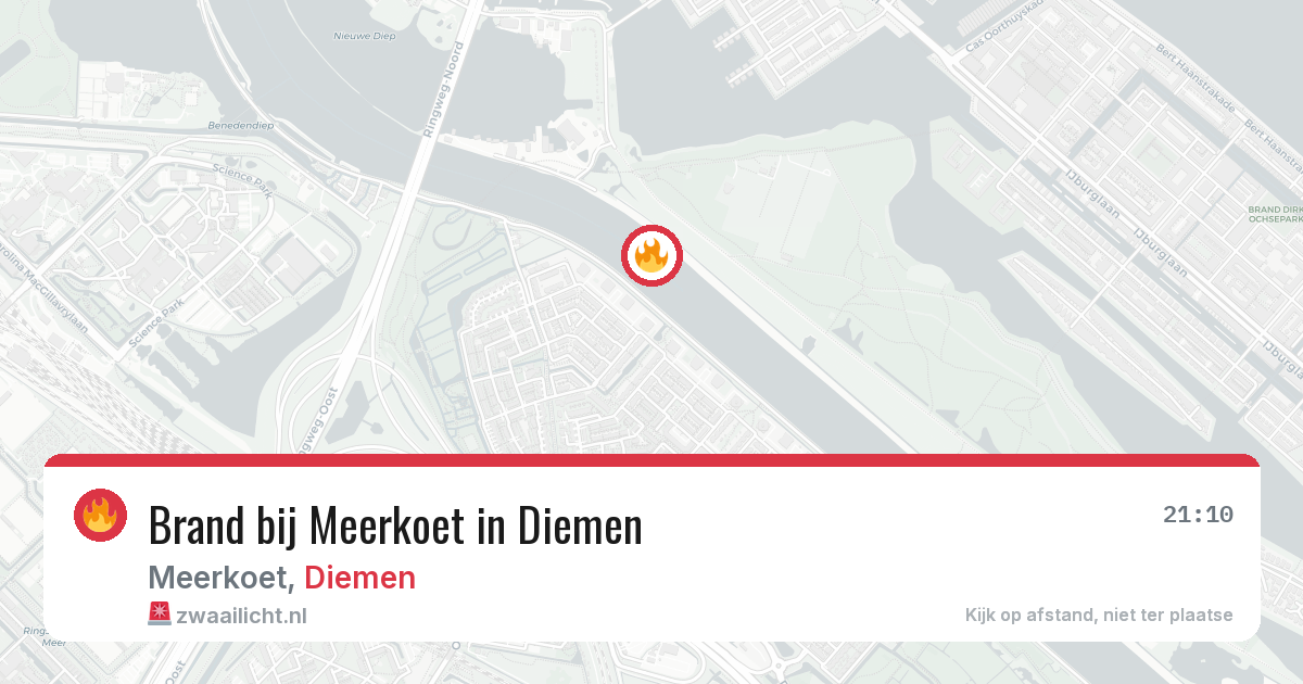 Brand bij Meerkoet in Diemen — 17 jul 2026