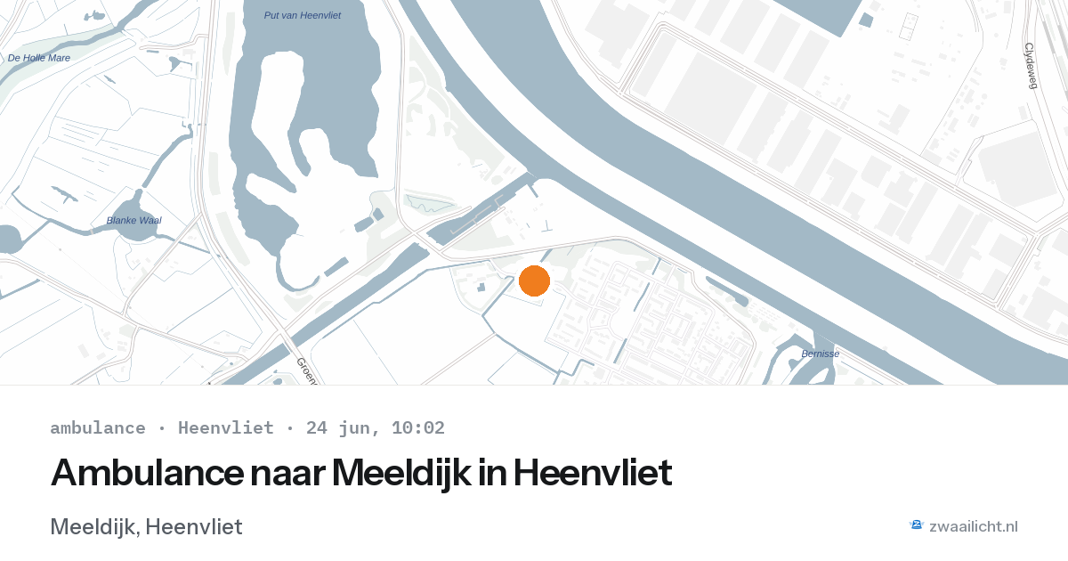 Ambulance naar Meeldijk in Heenvliet — 24 jun 2026