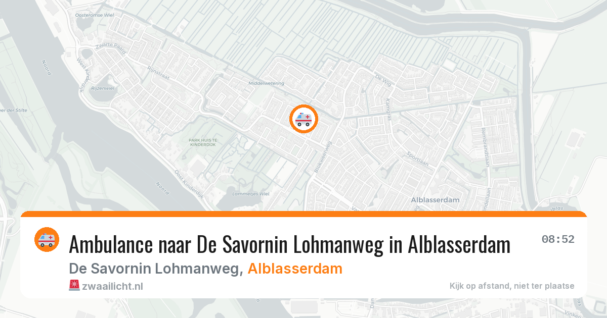Ambulance naar De Savornin Lohmanweg in Alblasserdam — 25 apr 2026