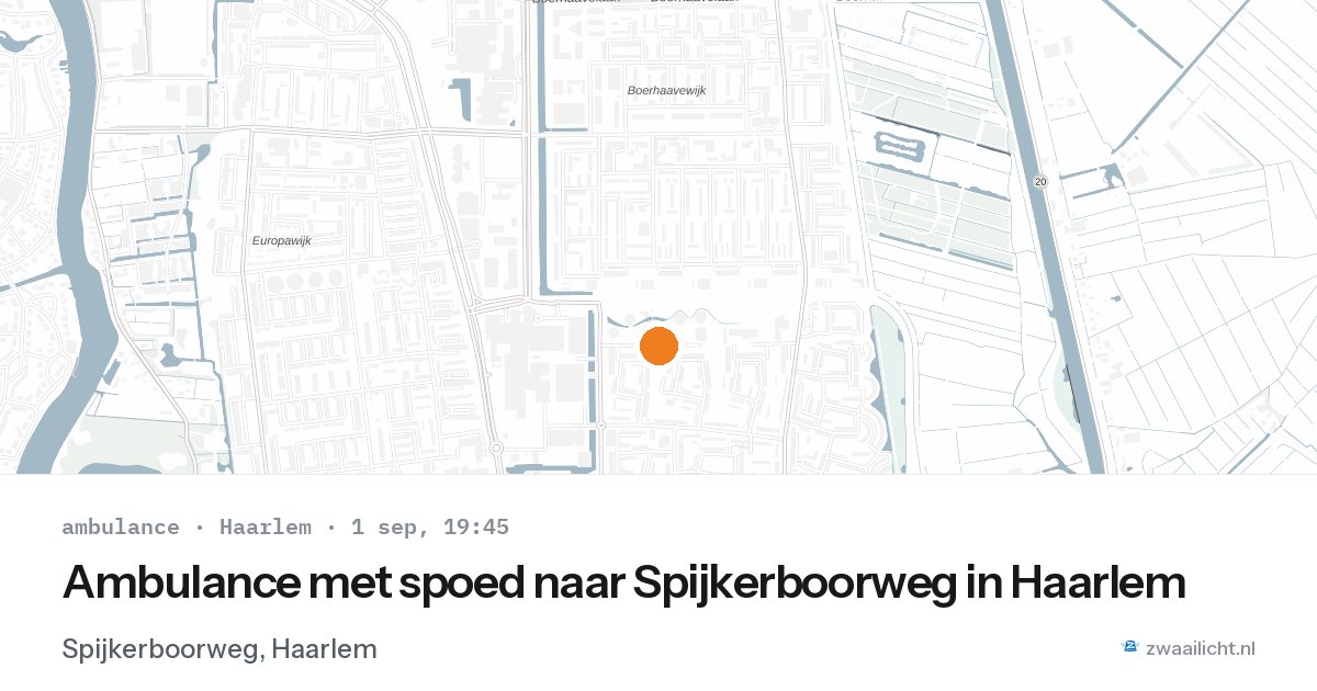 Ambulance met spoed naar Spijkerboorweg in Haarlem — 1 sep 2026