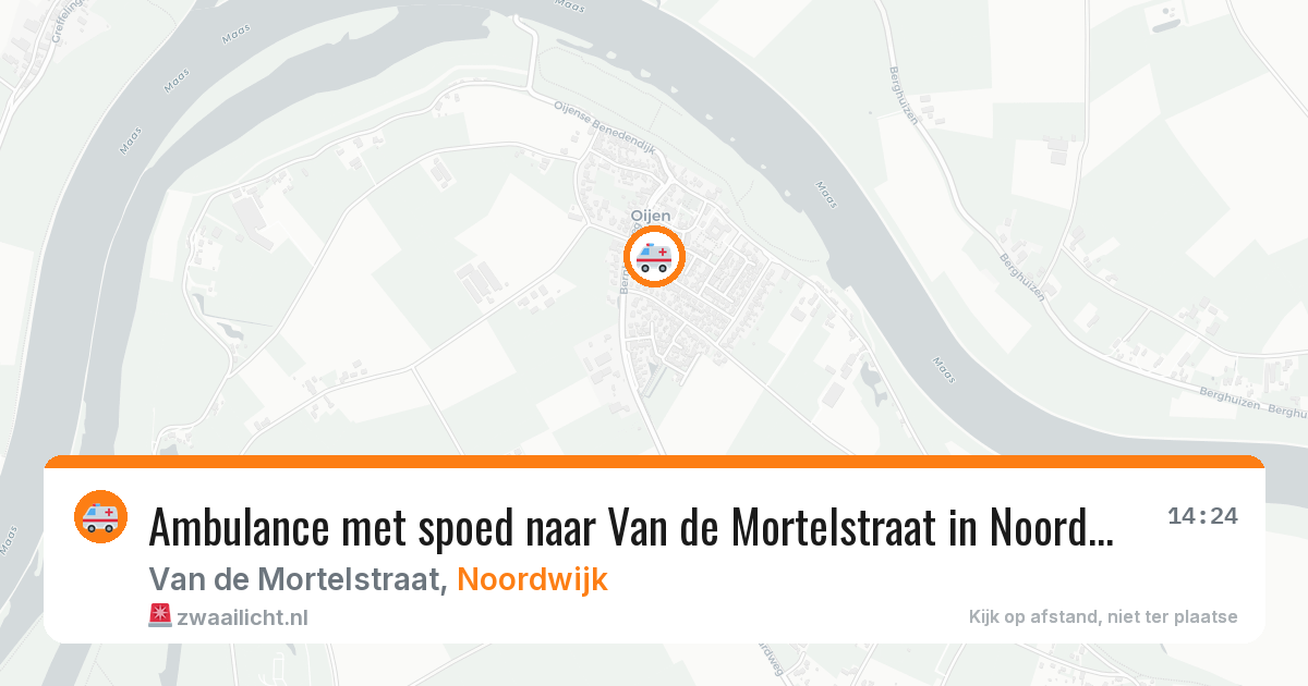 Ambulance met spoed naar Van de Mortelstraat in Noordwijk — 18 jan 2026
